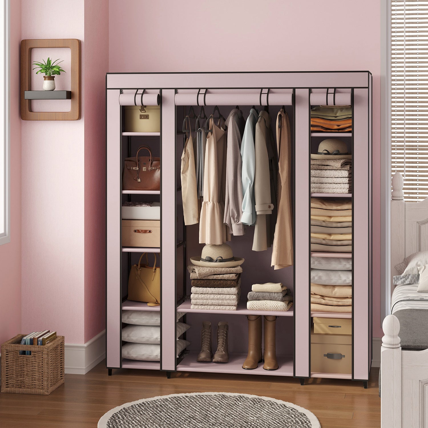 Stoffschrank, Maulwurf für Schlafzimmer und Bett – Detailansicht 2
