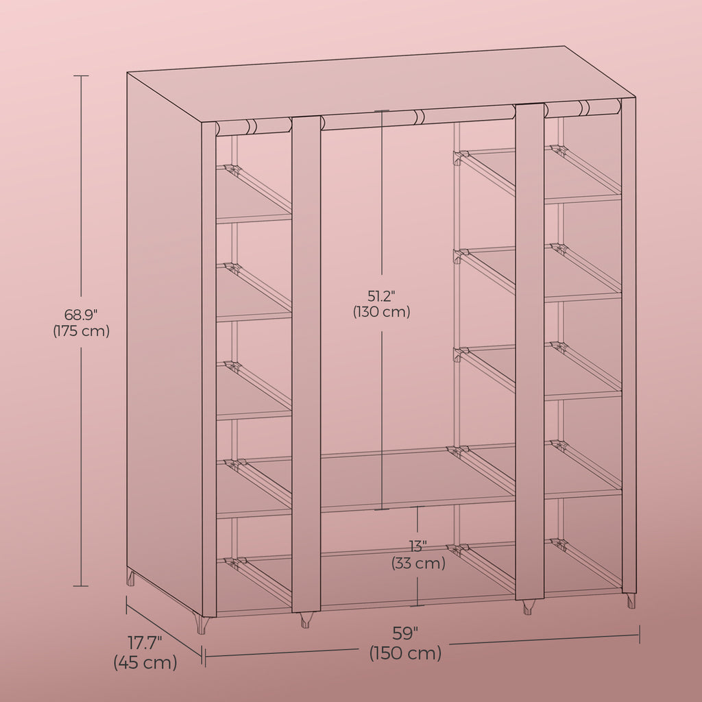 Stoffschrank, Maulwurf für Schlafzimmer und Bett – Detailansicht 4