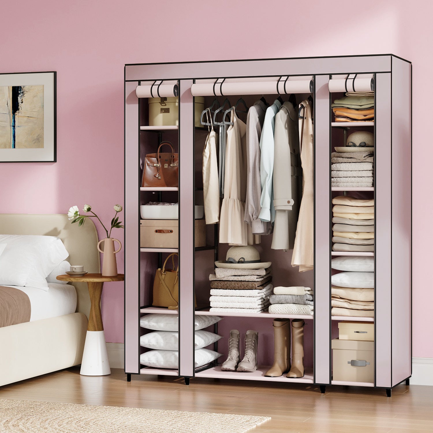 Stoffschrank, Maulwurf für Schlafzimmer und Bett – Detailansicht 7