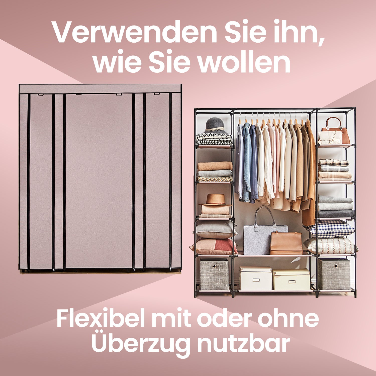 Stoffschrank, Maulwurf für Schlafzimmer und Bett – Detailansicht 8