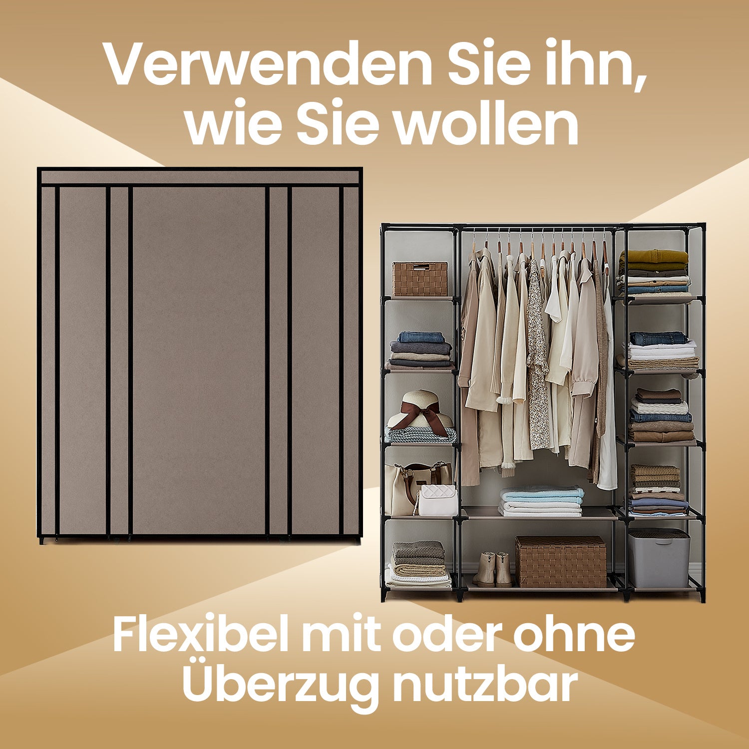 Stoffschrank, Maulwurf für Schlafzimmer und Bett – Detailansicht 11