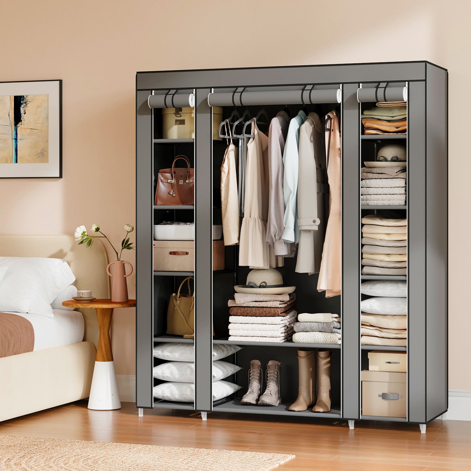 Stoffschrank, Maulwurf für Schlafzimmer und Bett – Detailansicht 24