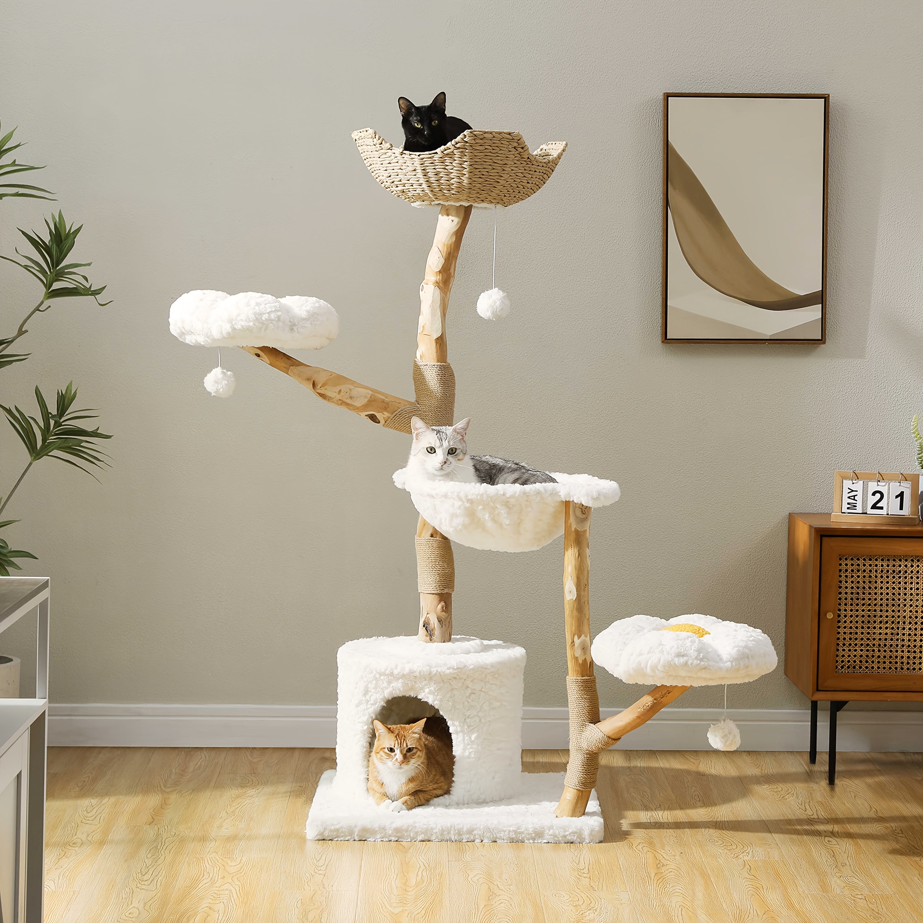 Straßen-Katzenbaum, 150cm für Haustiere und Zuhause – Detailansicht 5