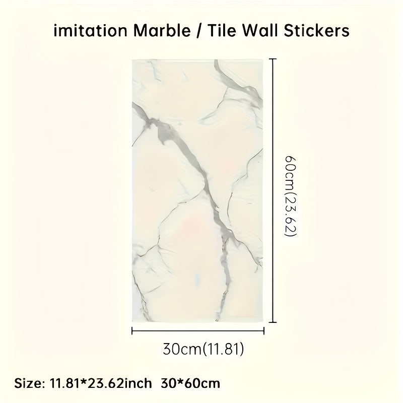 Stück Marmor-Fliesen-Wandaufkleber, 60×30 cm für Küche und Essbereich – Detailansicht 2
