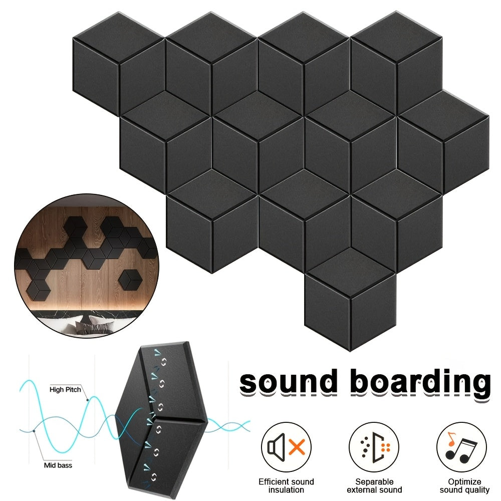 Stück Sechseckige Filz Schallschutz, 46 Stück für Schallschutz Wände und Fahrzeug – Detailansicht 3