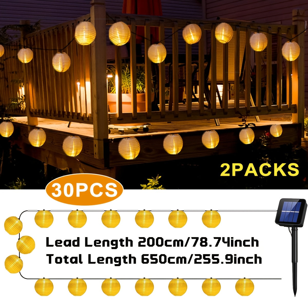 Stück Warmweiße LED Solarleuchten, LED-Beleuchtung für Garten und Terrasse – Detailansicht 3