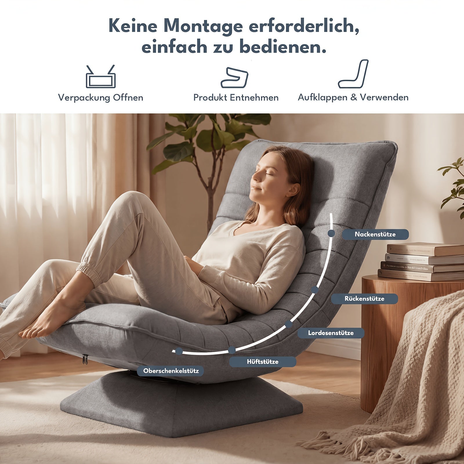 Stuhl, faltbar für Wohnen und Sitzen – Detailansicht 5