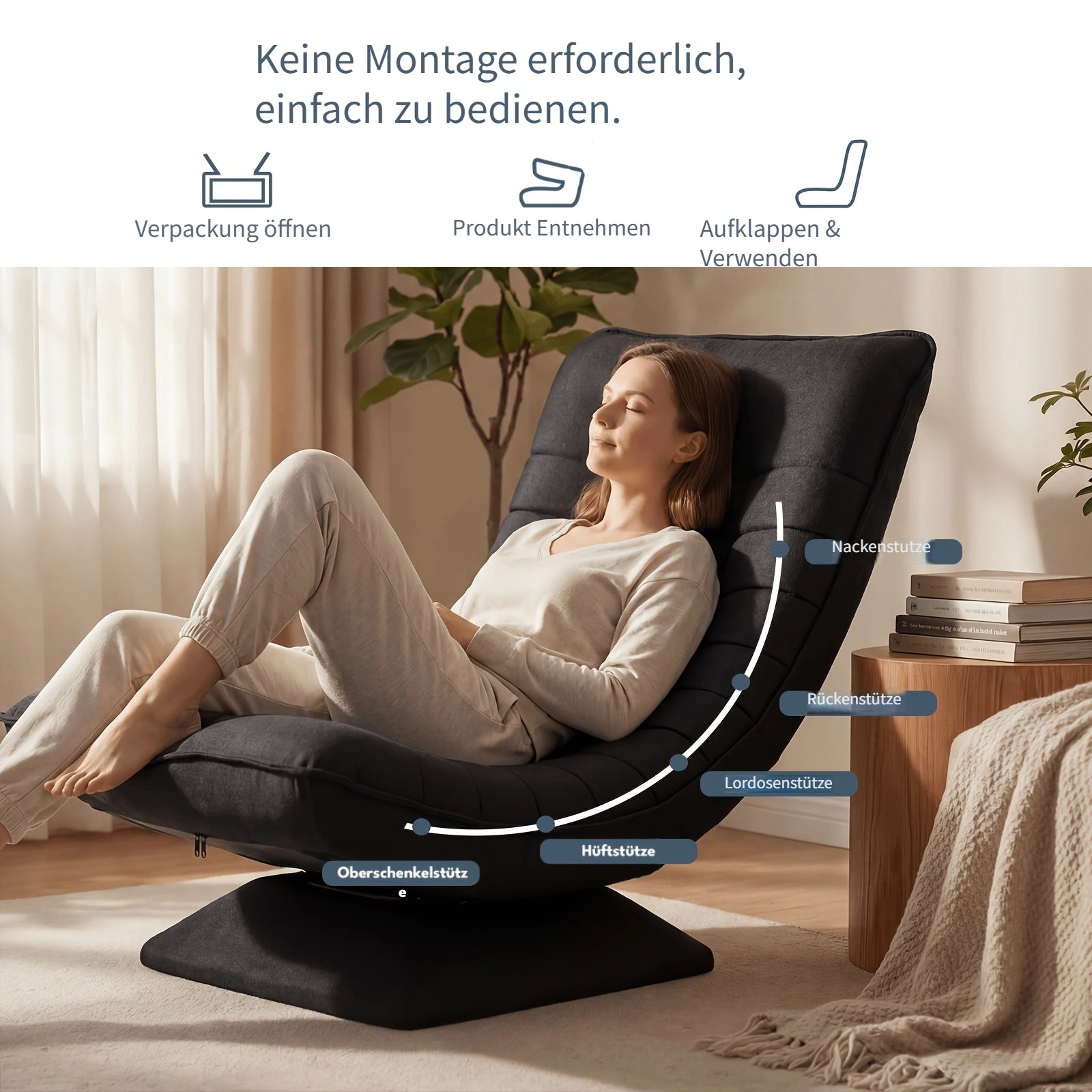 Stuhl, faltbar für Wohnen und Sitzen – Detailansicht 14