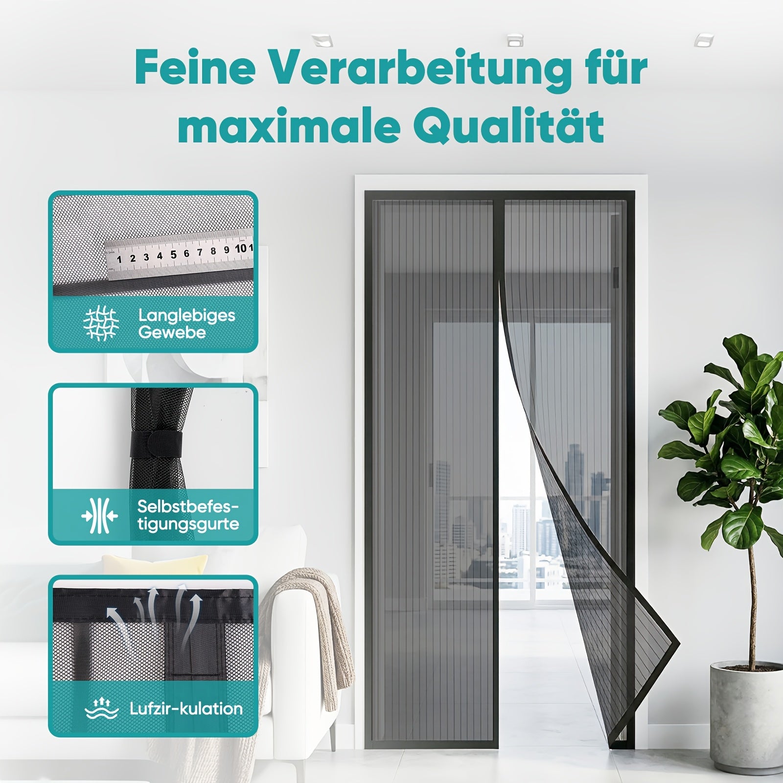 Sunula Fliegengitter Magnet Tour für Garten und Terrasse – Detailansicht 5