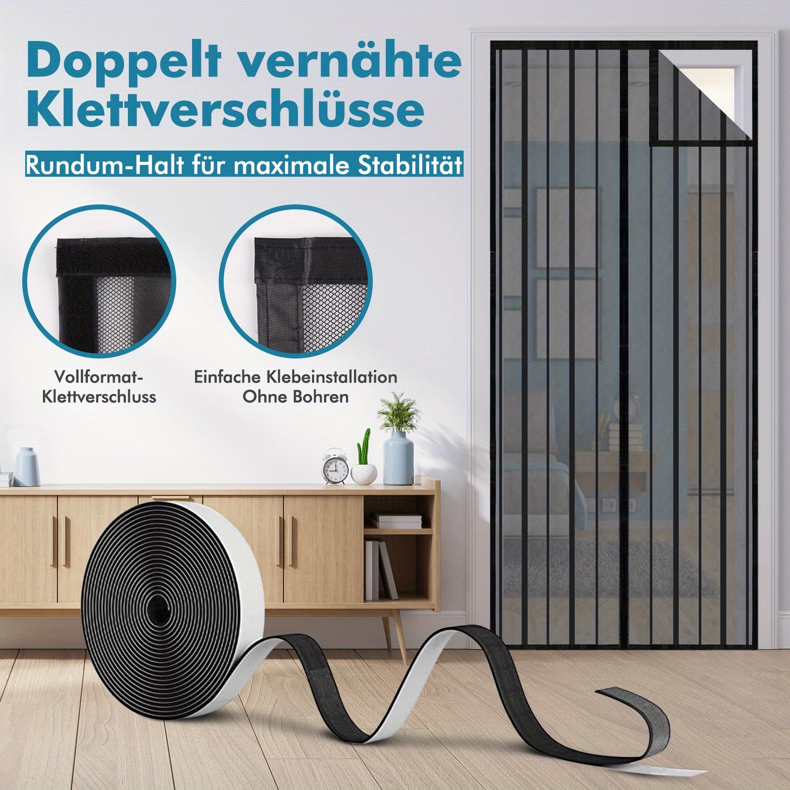Sunula Fliegengitter-Magnettür für Garten und Terrasse – Detailansicht 4