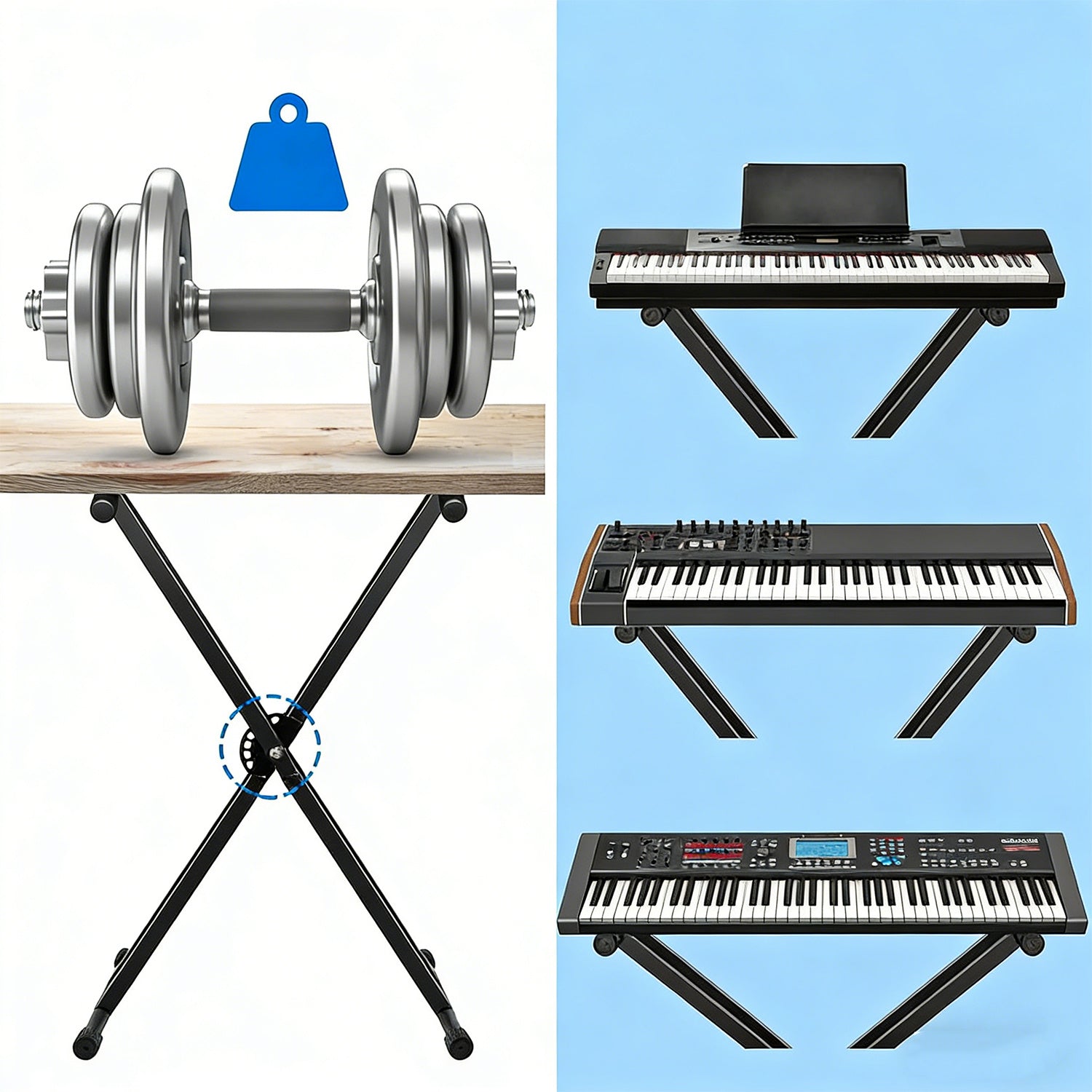 Tastaturständer, 97 cm für Bühne und Alltag – Detailansicht 8