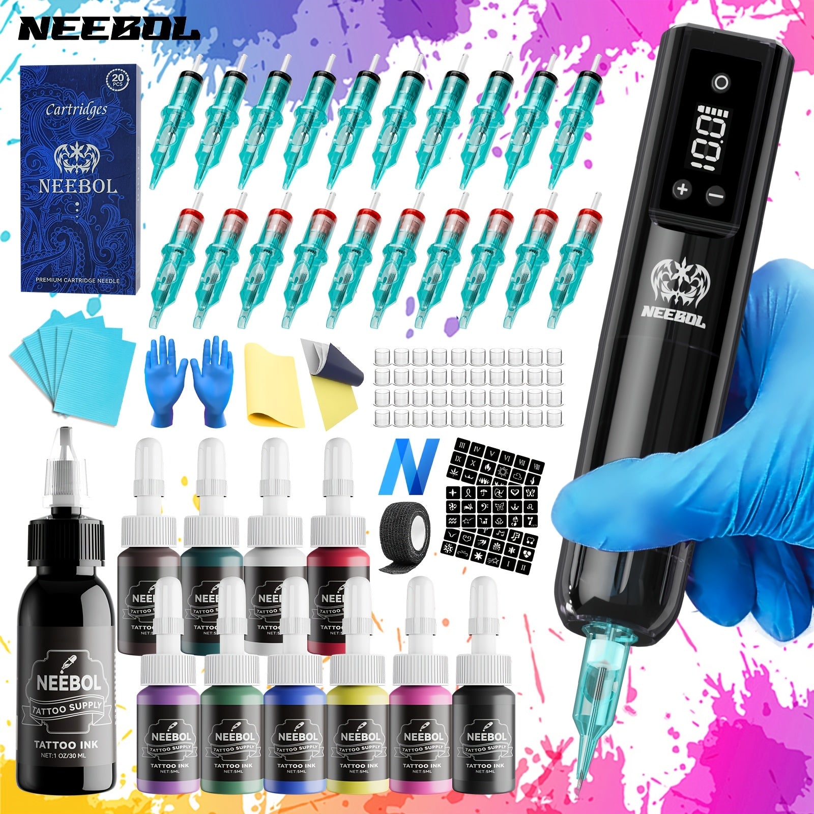 Tattoo-Maschine, Kabelloser Tattoo-Stift geeignet für Anfänger & für Hobby – Detailansicht 6