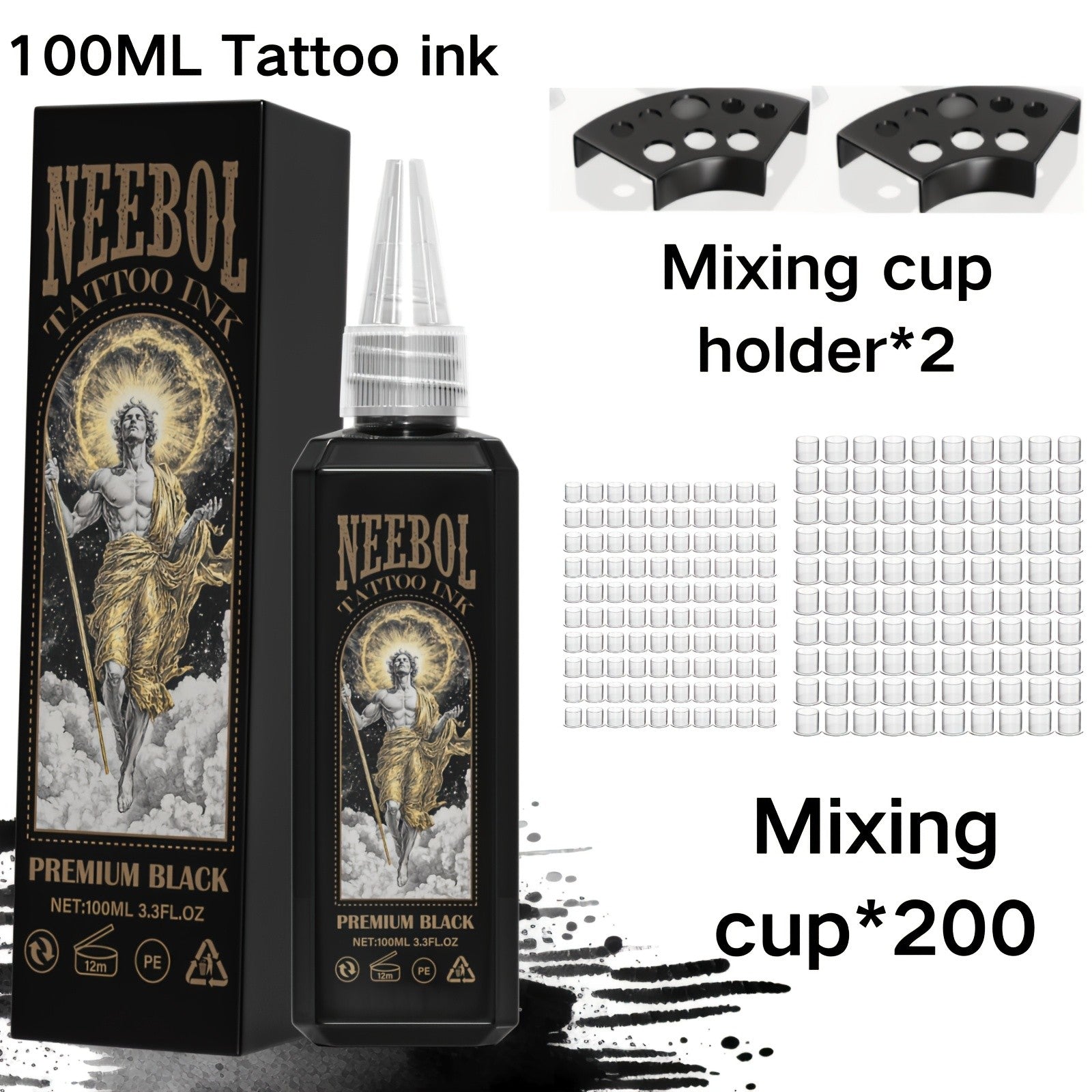 Tattoo-Maschine, Neebol Komplett-Tätowiermaschinen-Set kabellos für Kreativprojekte und Hobby – Detailansicht 15