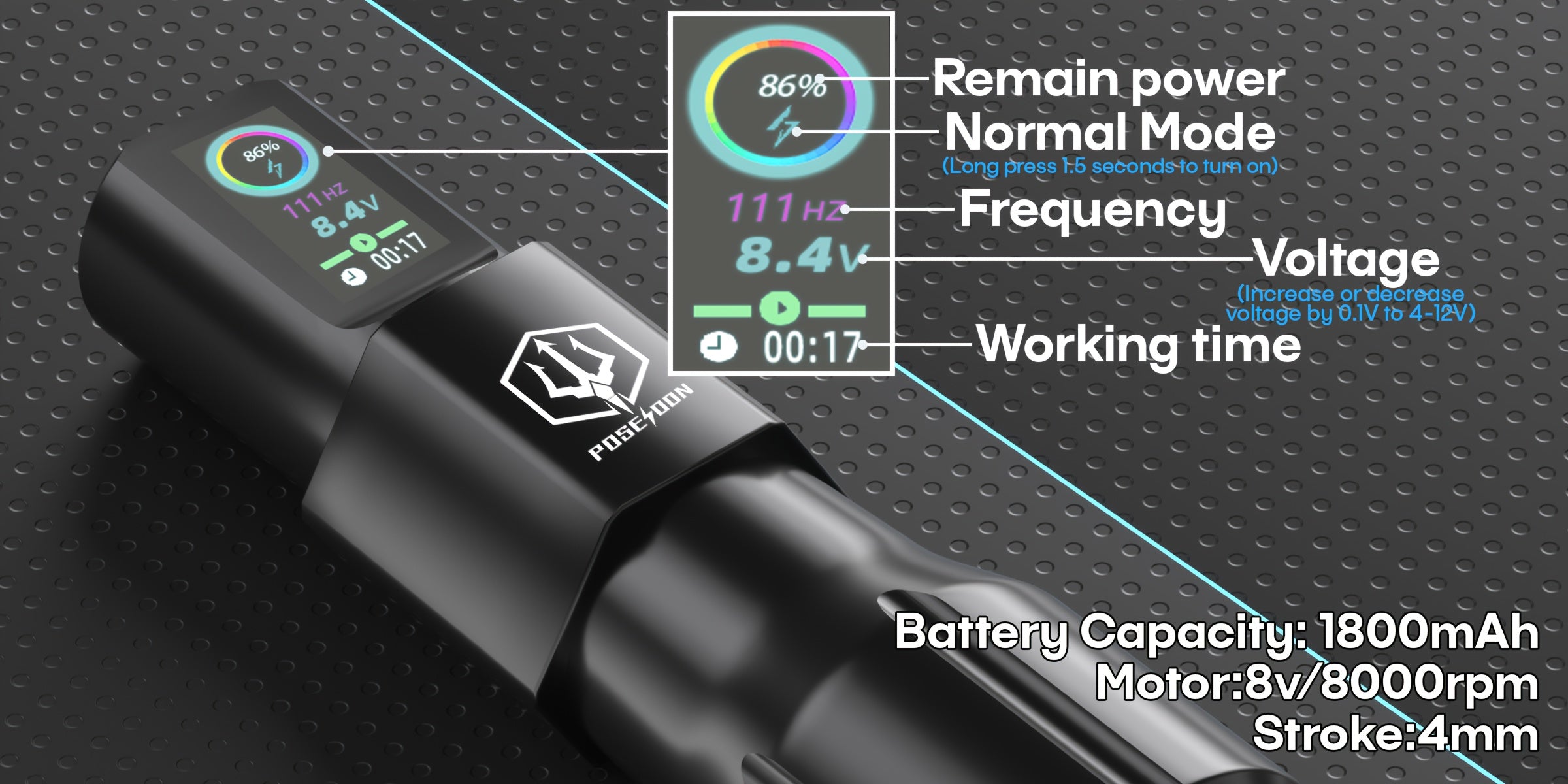 Tattoo-Nadelmodule, 1800mAh für Hobby und Kreativprojekte – Detailansicht 11