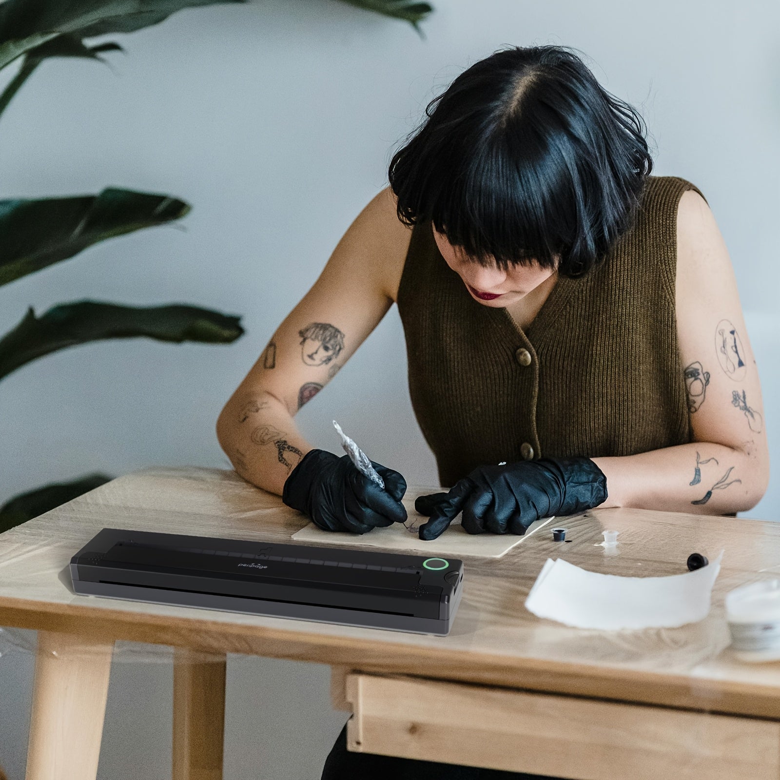 Tattoo-Schablonendrucker, Schwarz für Hobby und Kreativprojekte – Detailansicht 7
