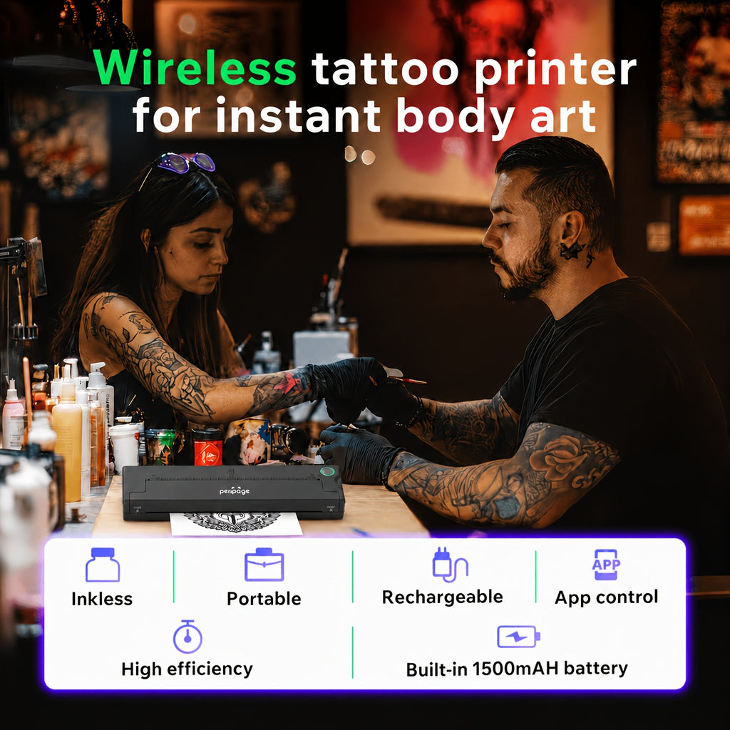 Tattoo-Schablonendrucker, Schwarz für Hobby und Kreativprojekte – Detailansicht 9