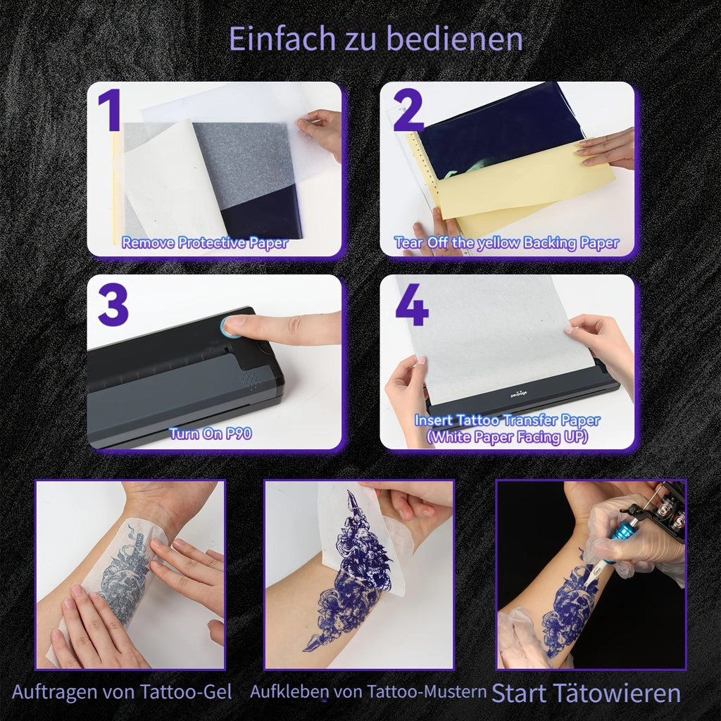 Tattoo-Schablonendrucker, Schwarz für Hobby und Kreativprojekte – Detailansicht 12