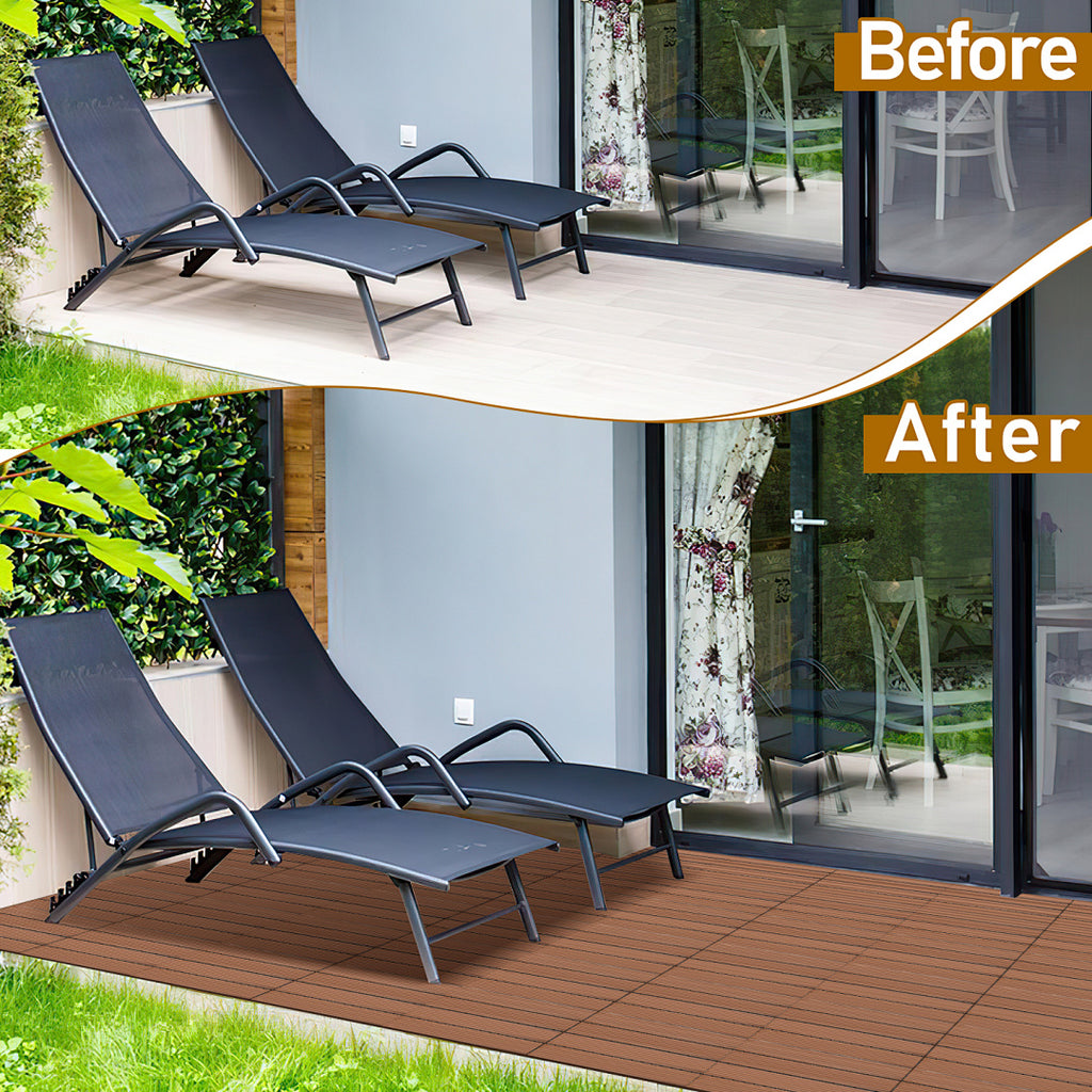 teiliges WPC Terrassenfliesen, Holz für Garten und Terrasse – Detailansicht 11