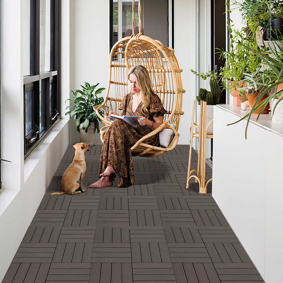 teiliges WPC Terrassenfliesen, Holz für Garten und Terrasse – Detailansicht 16
