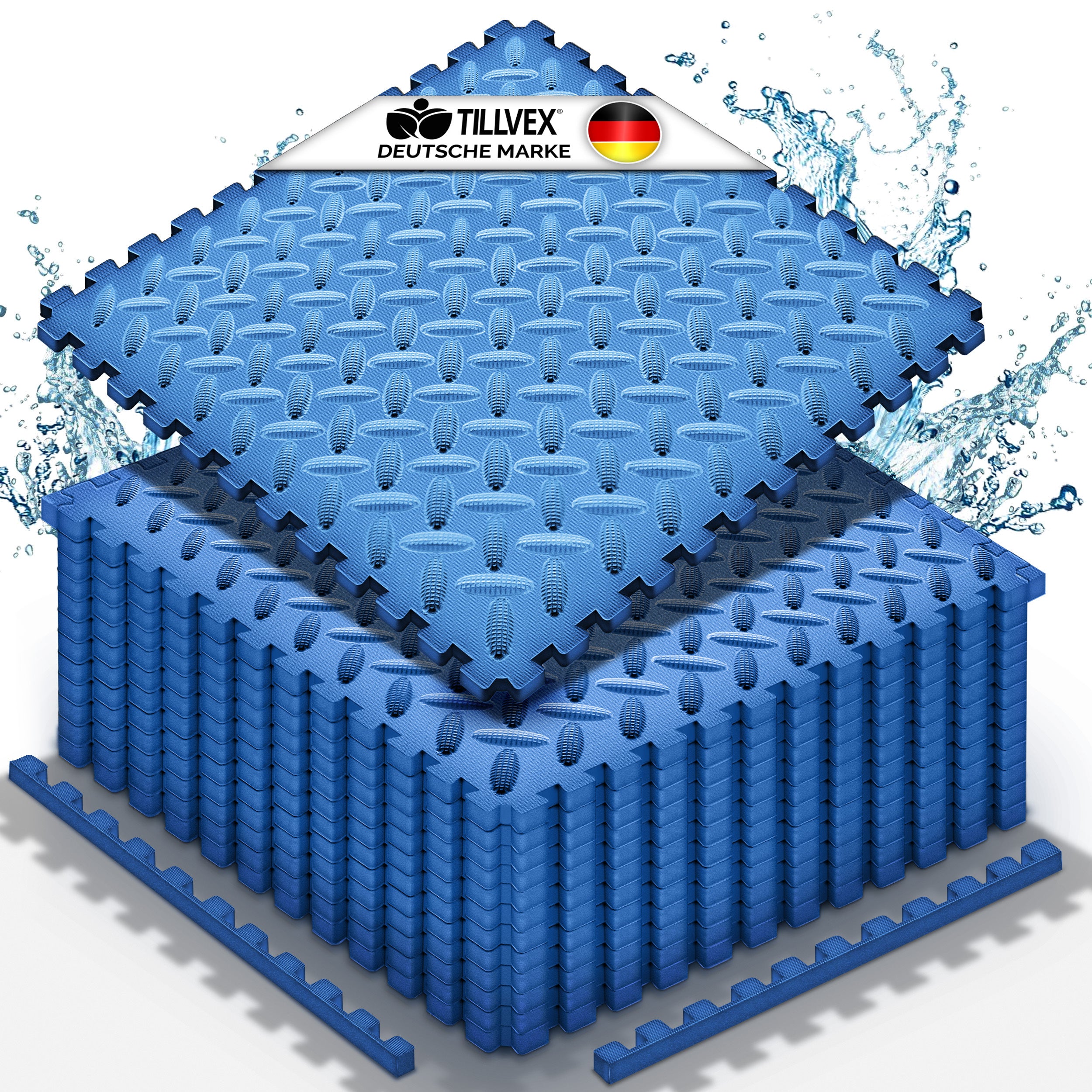 tillvex® Pool Bodenschutzmatte, 38,5 x 38,5 cm für Pool und Planschbecken Poolmatte Bodenmatte Outdoor – Hauptansicht