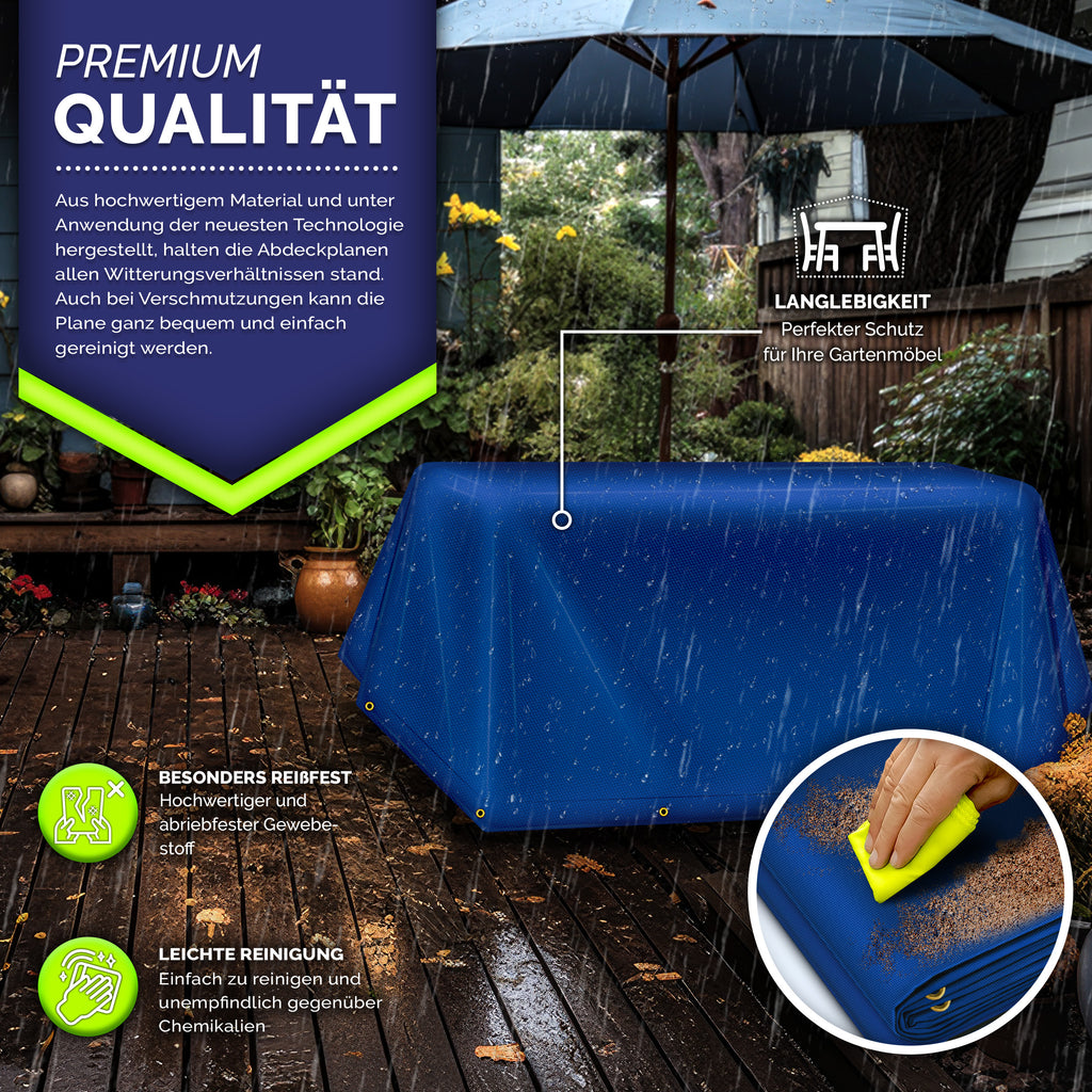 tillvex® Premium Abdeckplane, Holz für Garten und Terrasse – Detailansicht 5
