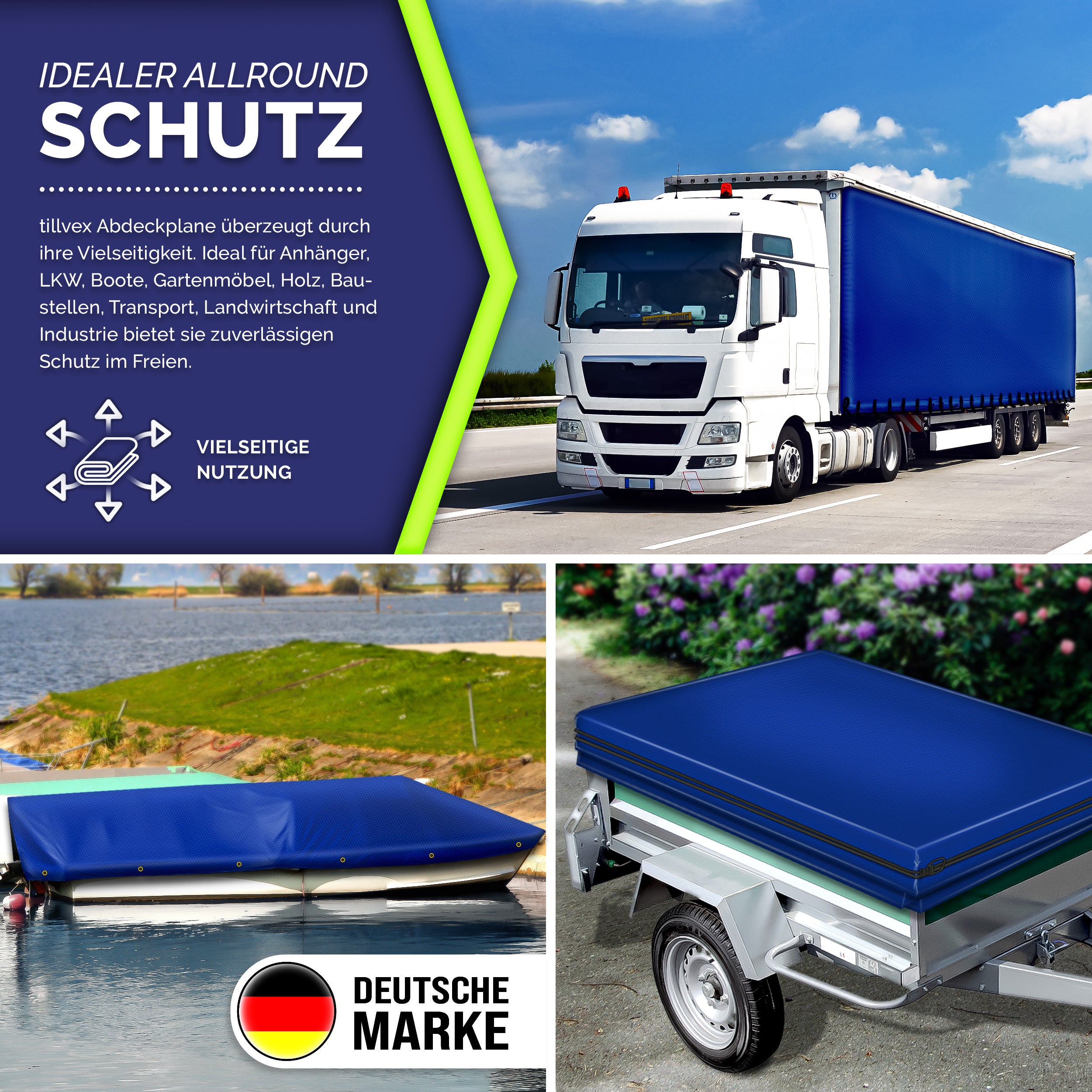tillvex® Premium Abdeckplane, Holz für Garten und Terrasse – Detailansicht 6