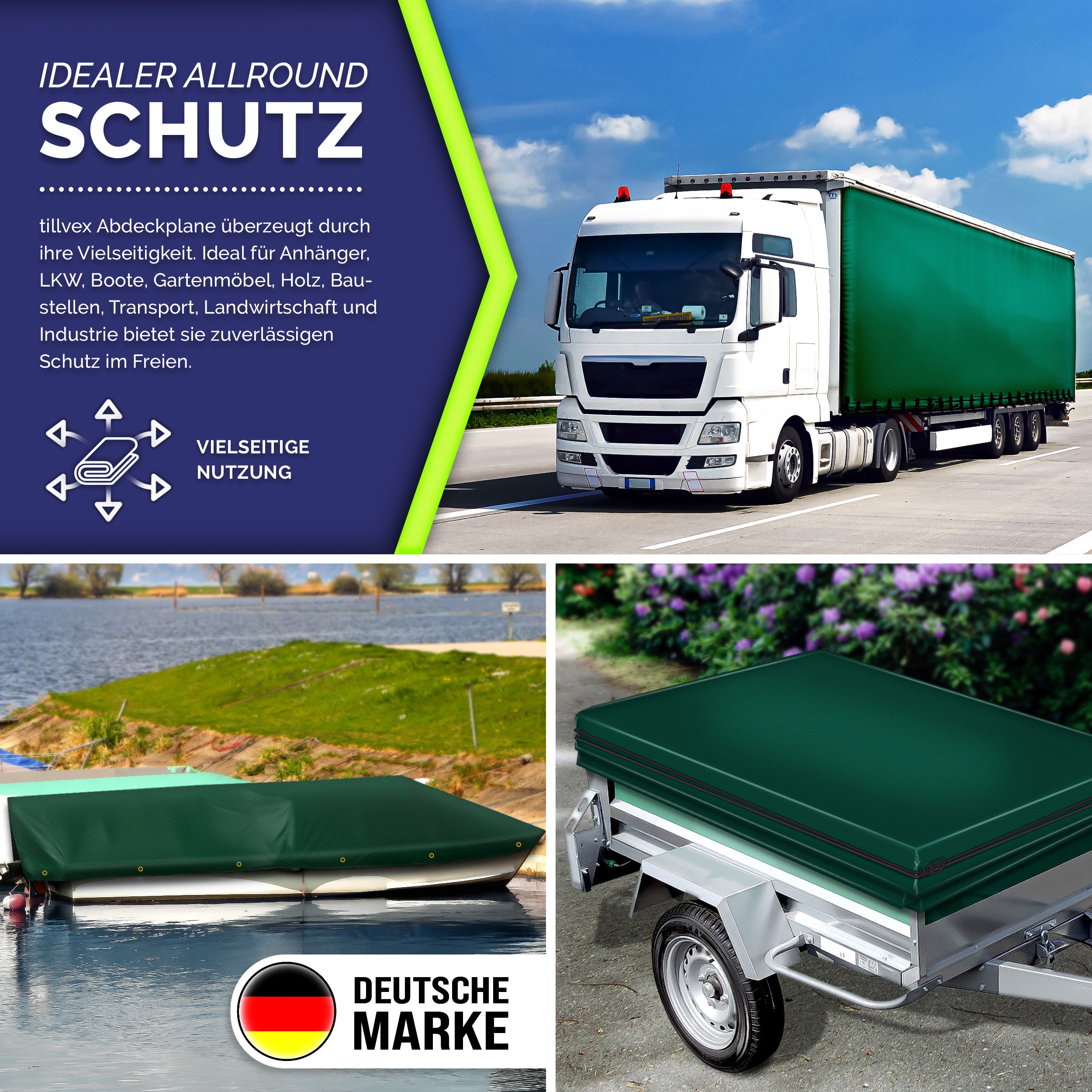 tillvex® Premium Abdeckplane, Holz für Garten und Terrasse – Detailansicht 12