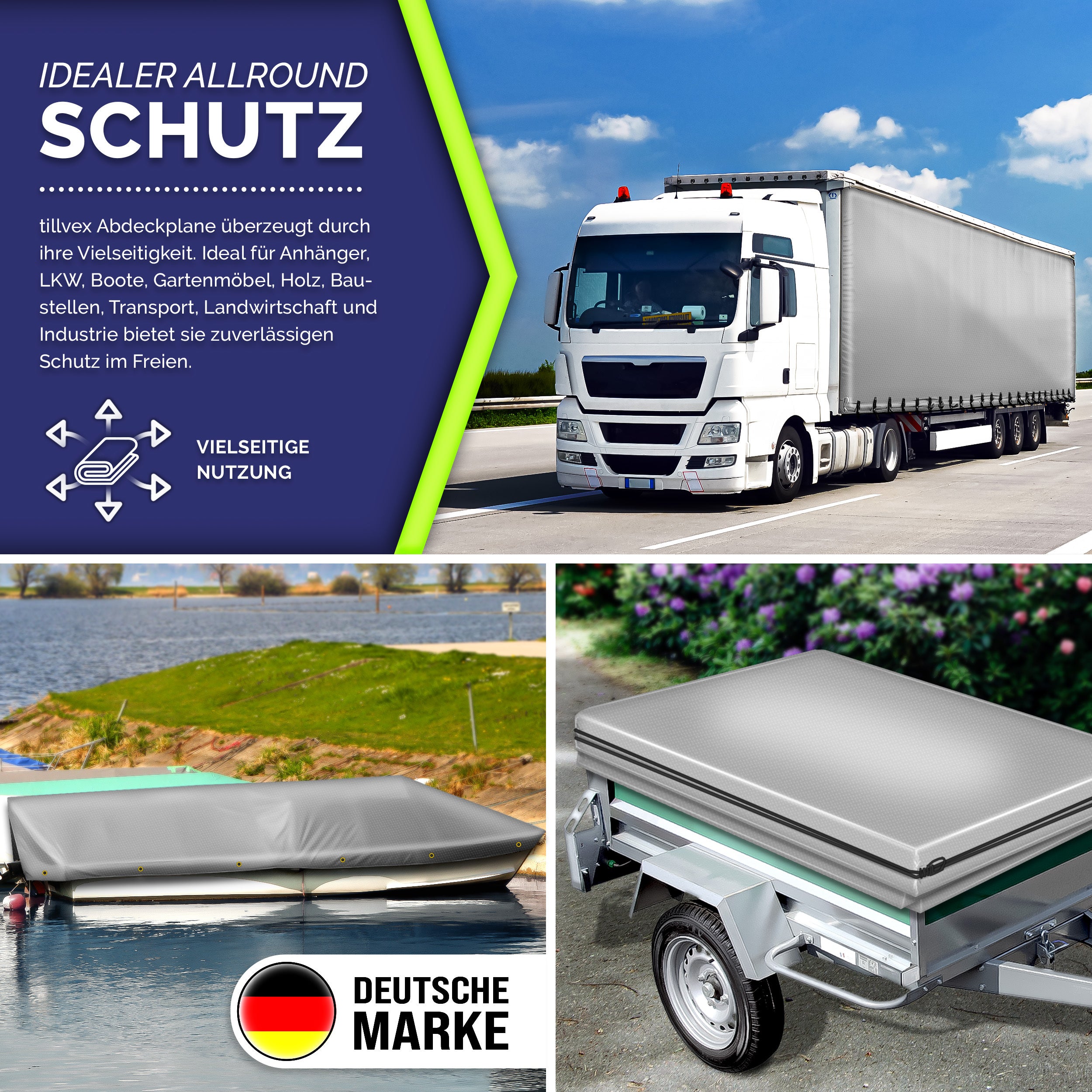 tillvex® Premium Abdeckplane, Holz für Garten und Terrasse – Detailansicht 18