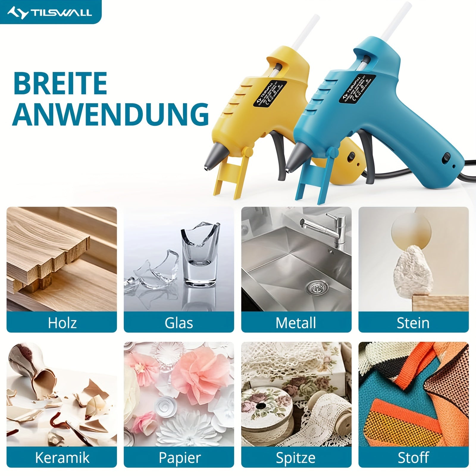Tilswall Heißklebepistole, 20 W für DIY-Bastelarbeiten und Alltag – Detailansicht 8