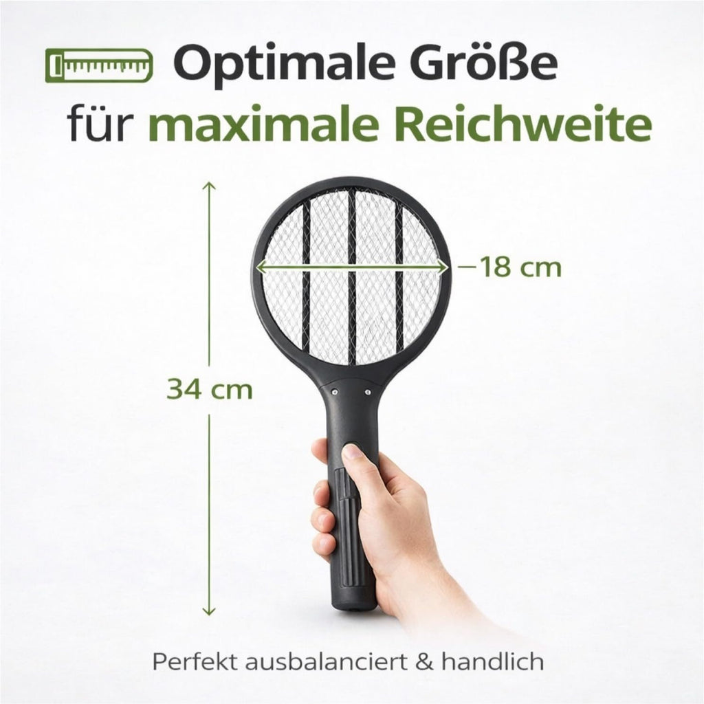 TK Elektrische Fliegenklatsche, Schwarz 33,5 cm für Fliegen und Alltag – Detailansicht 4