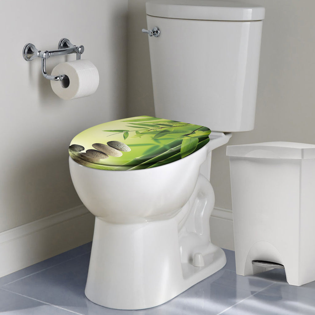 Toilettendeckel, Rote Blumen und Steinkunst für alle Standard-Toilettenschüsseln und Alltag – Detailansicht 22