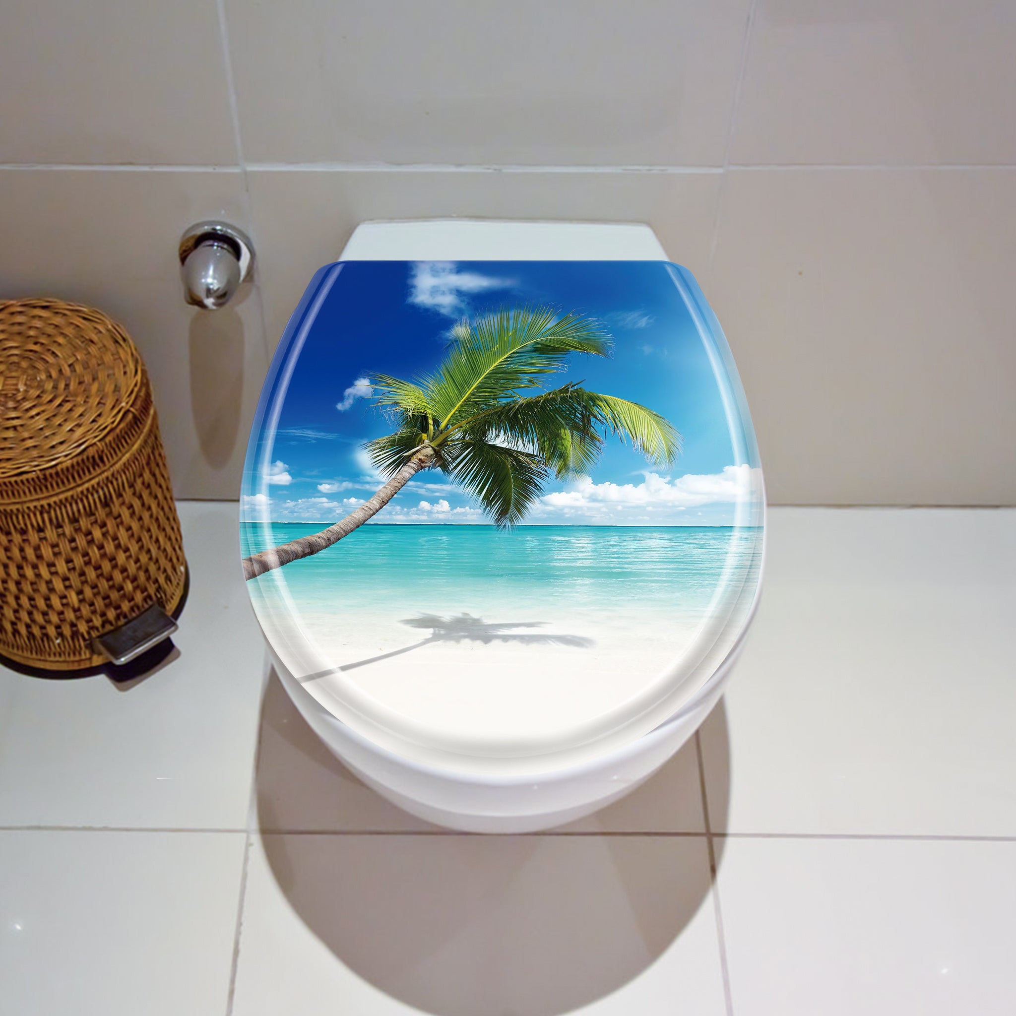 Toilettendeckel, Rote Blumen und Steinkunst für alle Standard-Toilettenschüsseln und Alltag – Detailansicht 24
