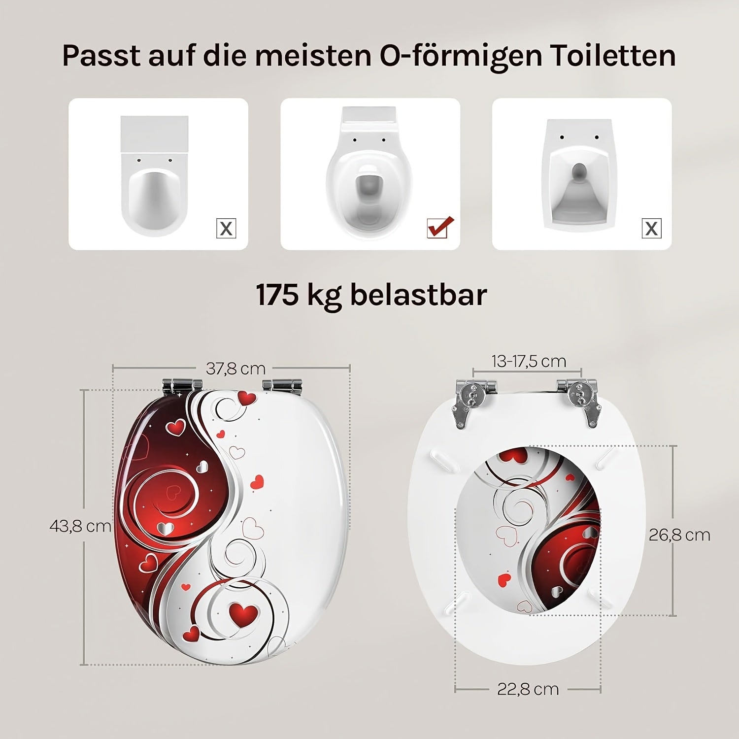 Toilettensitz, Herzen für unterwegs und Fahrzeug – Detailansicht 3