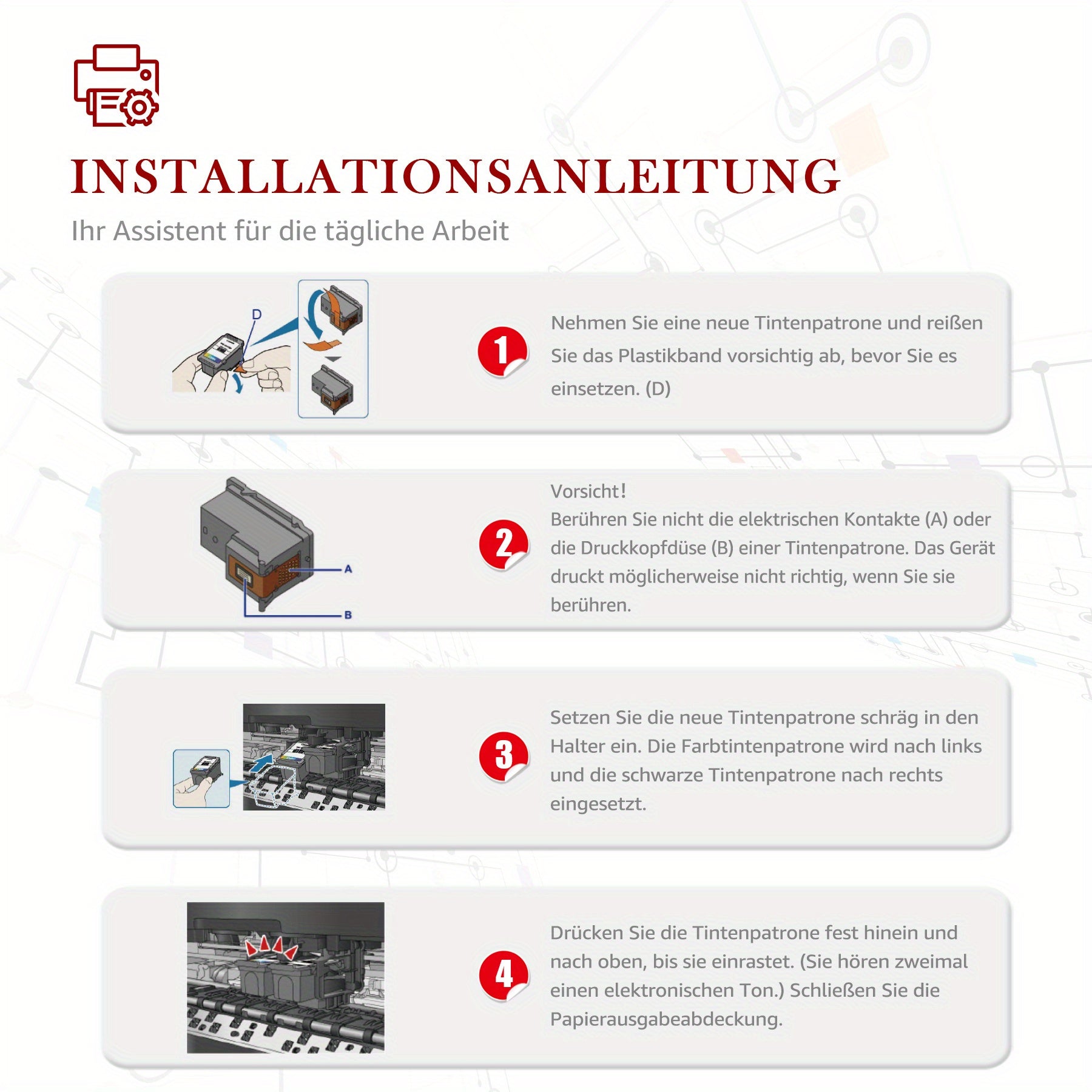 Toner- & Inkjet-Kartuschen, 4er Pack für Alltag und Zuhause – Detailansicht 8