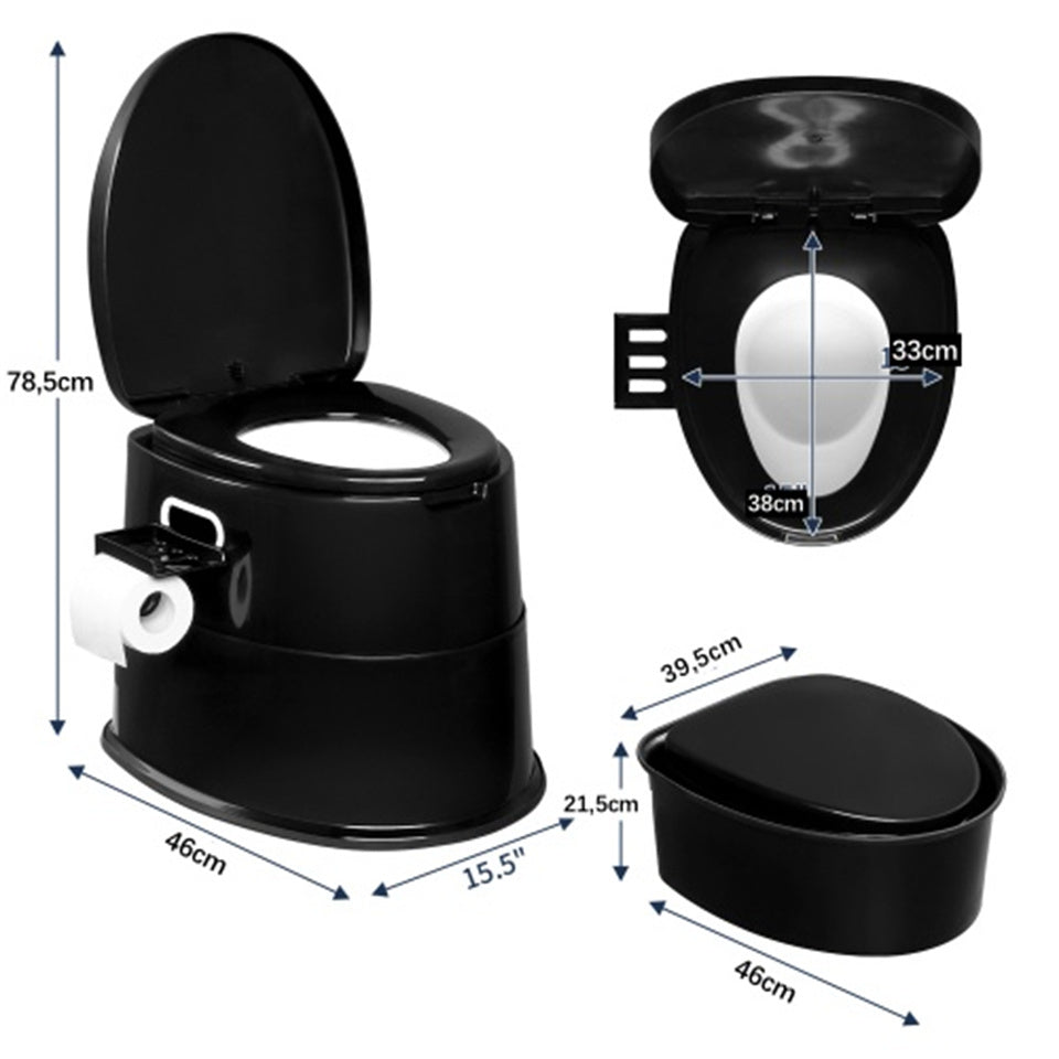 Tragbare Campingtoilette, Grau für Camping und Reisen – Detailansicht 2