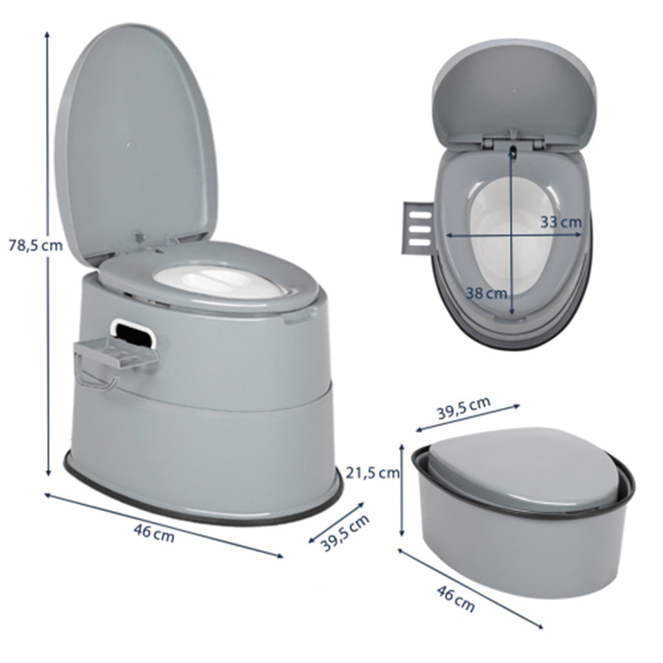 Tragbare Campingtoilette, Grau für Camping und Reisen – Detailansicht 13
