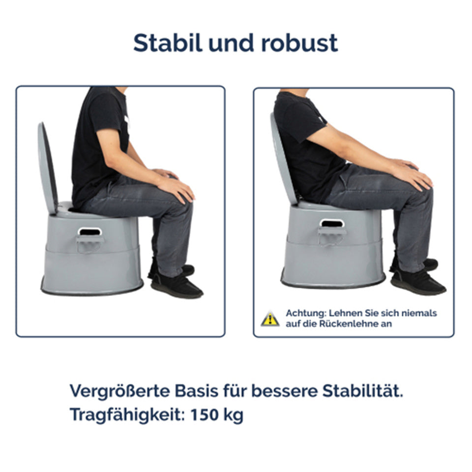 Tragbare Campingtoilette, Grau für Camping und Reisen – Detailansicht 17