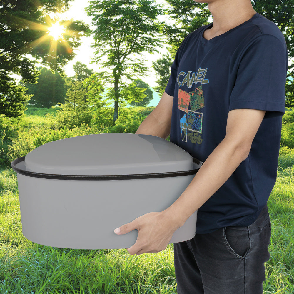 Tragbare Campingtoilette, Grau für Camping und Reisen – Detailansicht 20