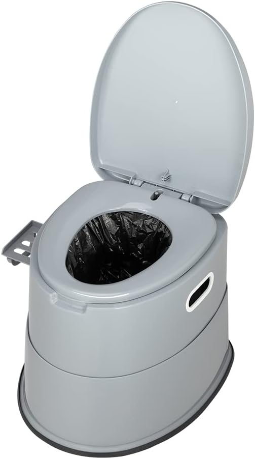 Tragbare Campingtoilette, Grau für Camping und Reisen – Detailansicht 24