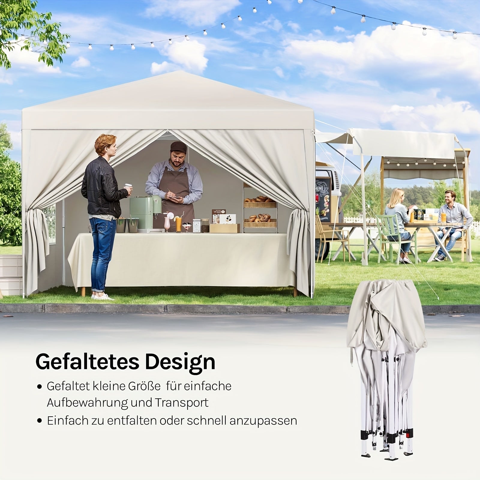 Tragbare Falt-Gazebo, 1 Stk für Garten und Terrasse – Detailansicht 12