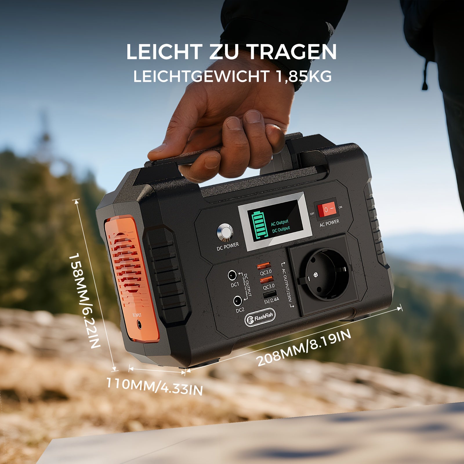 Tragbare Powerstation, 200W für Camping und Reisen – Detailansicht 4