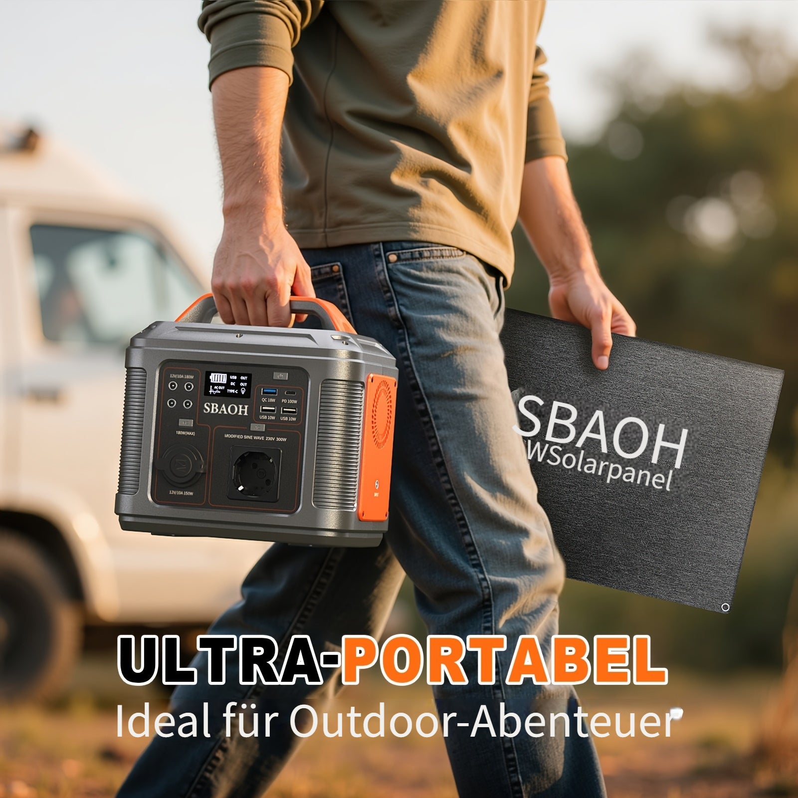 Tragbare Powerstation, 300W für Camping und Reisen – Detailansicht 8