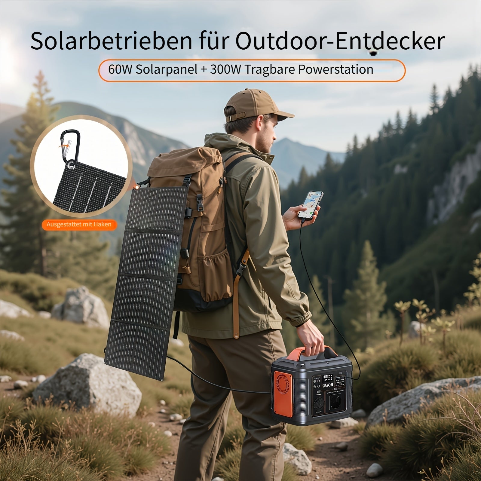Tragbare Powerstation, 300W für Camping und Reisen – Detailansicht 9