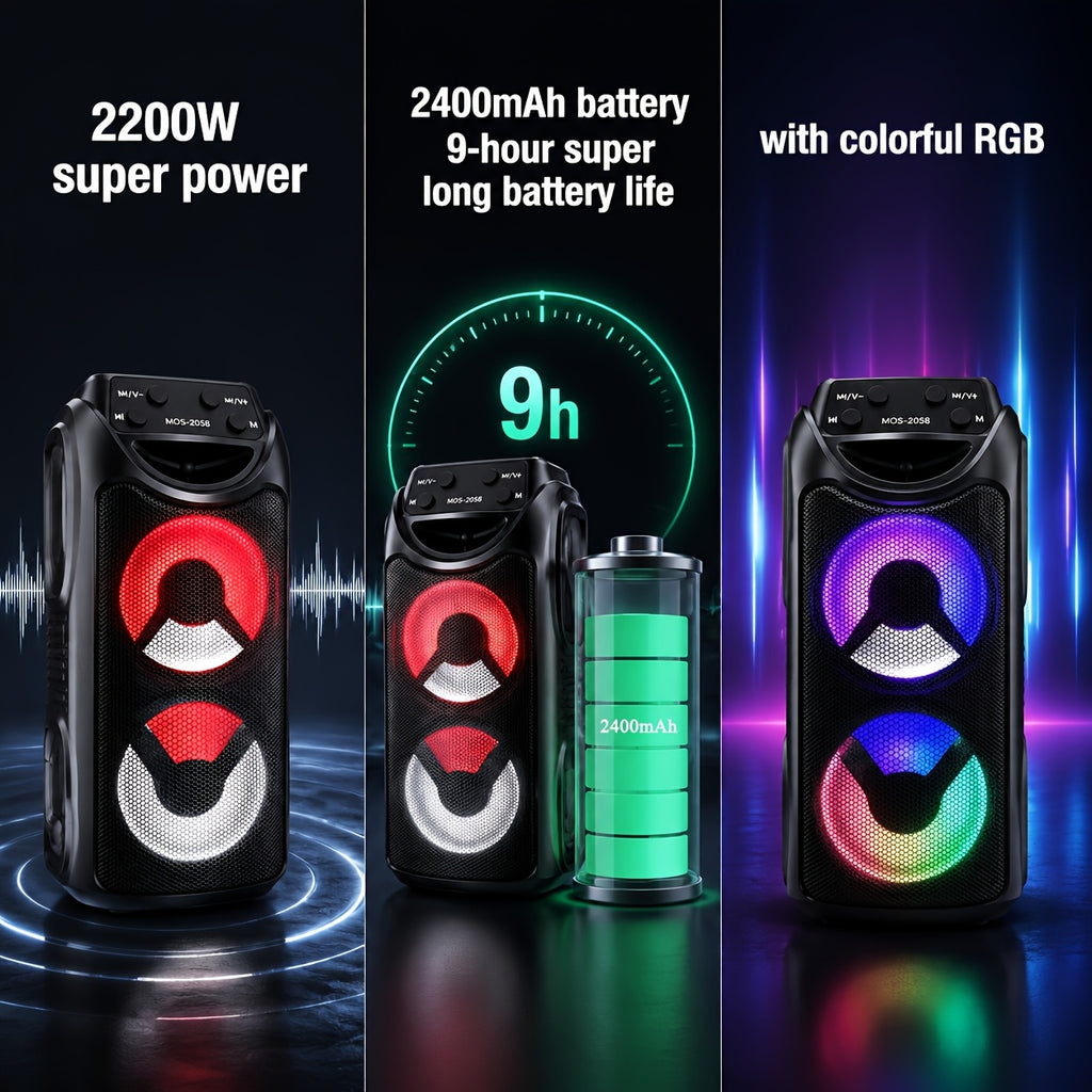 Tragbare RGB-Bluetooth-Party-Box, LED-Beleuchtung für Camping und Reisen – Detailansicht 5