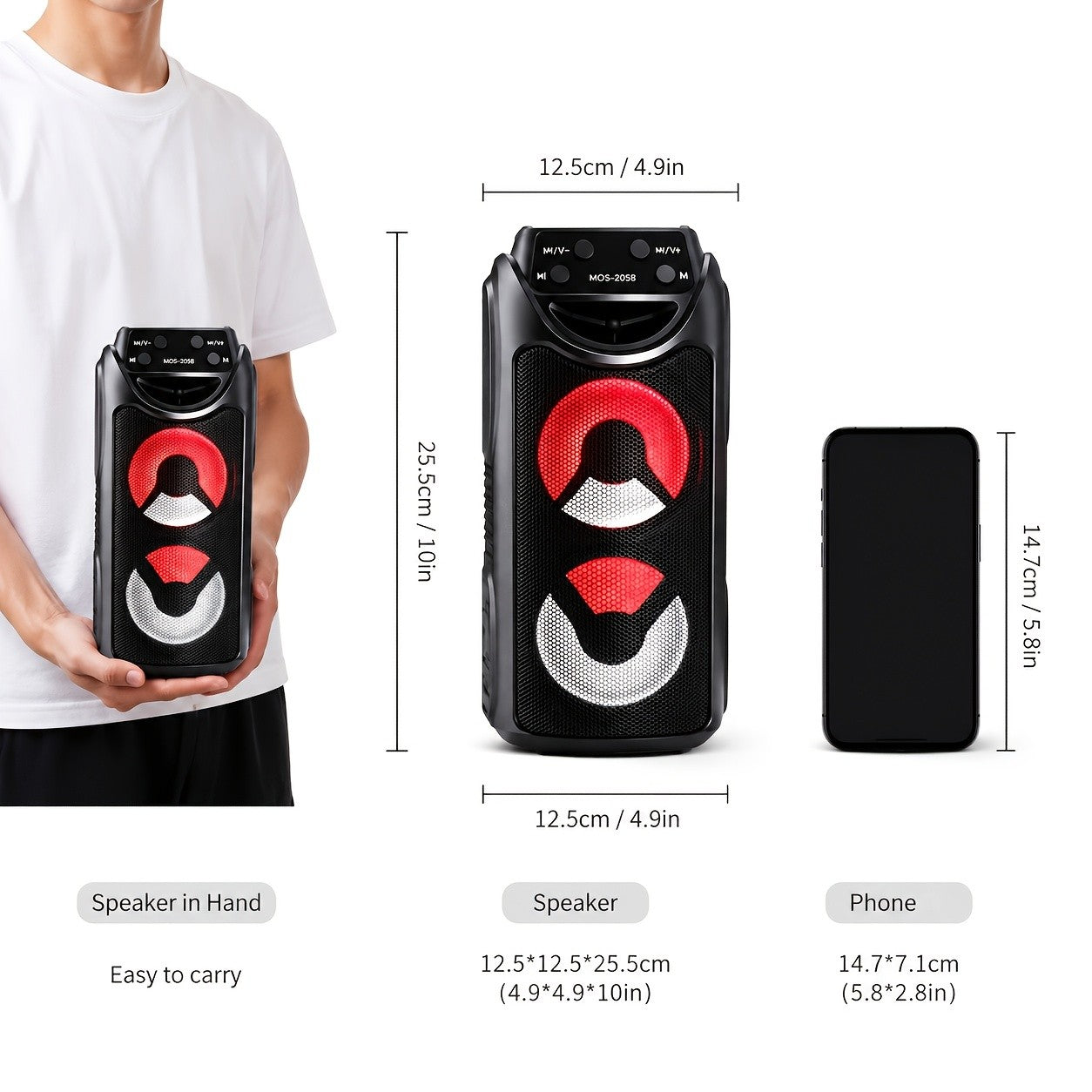 Tragbare RGB-Bluetooth-Party-Box, LED-Beleuchtung für Camping und Reisen – Detailansicht 7