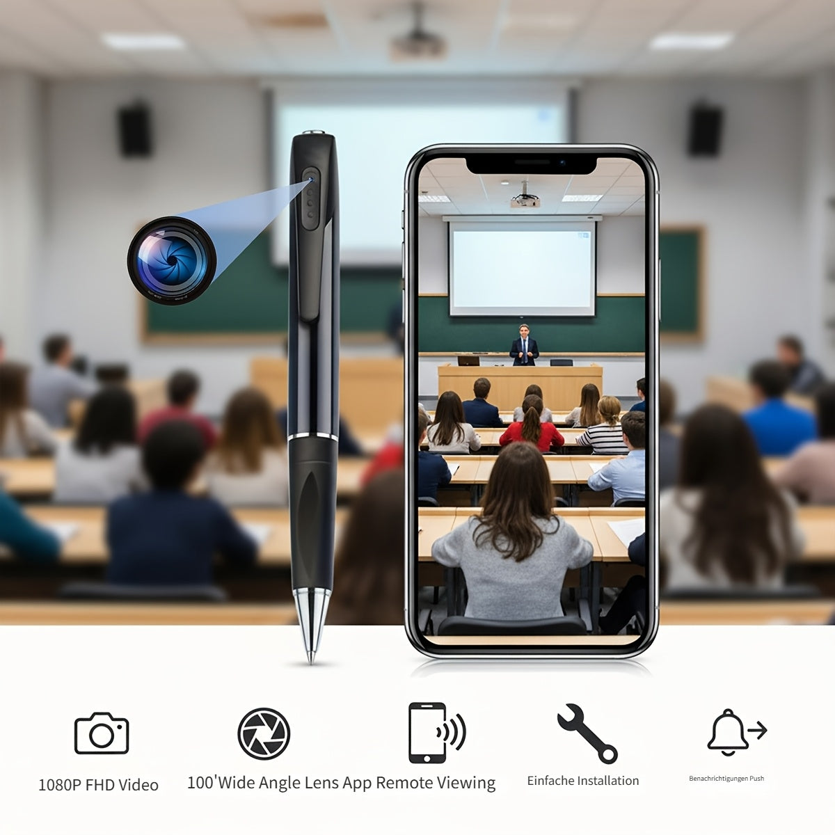 Tragbare Stiftkamera, 1 Stk für Meetings – Detailansicht 16