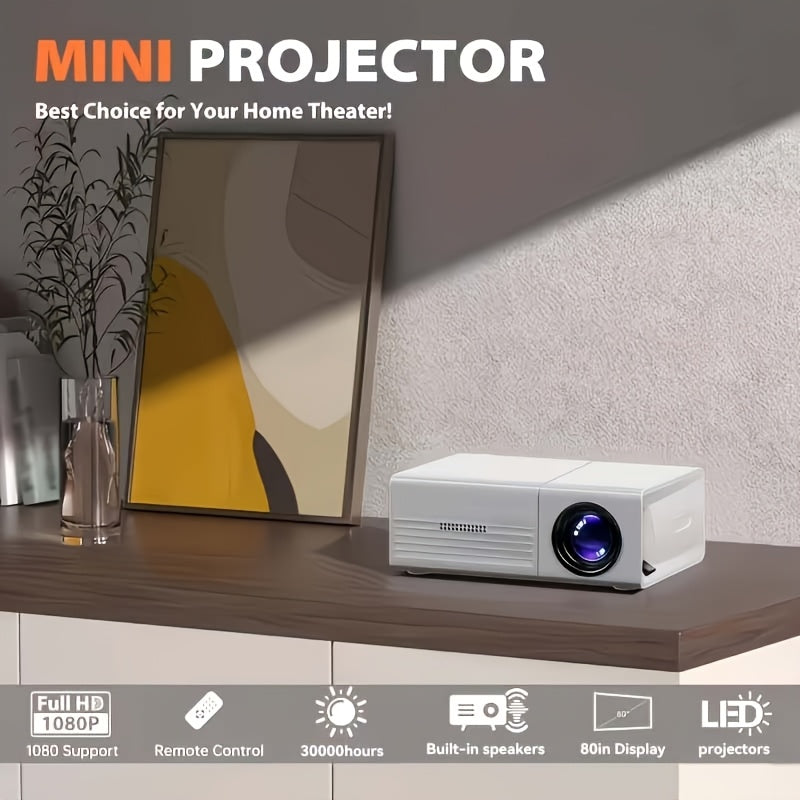 Tragbarer Mini-Projektor, Weiß für Schlafzimmer und Bett – Detailansicht 8