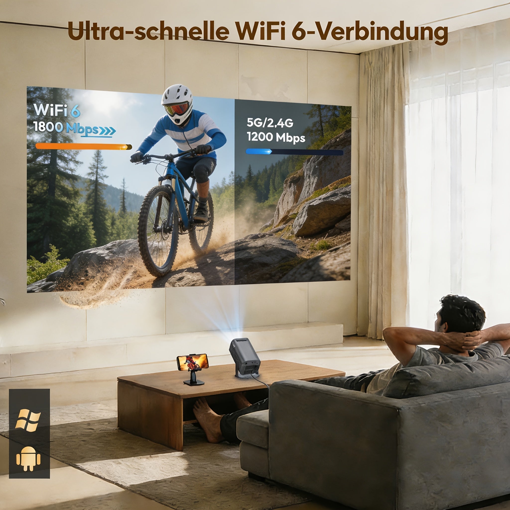 Tragbarer Projektor, Gimbal 3 Pro für Alltag und Zuhause – Hauptansicht