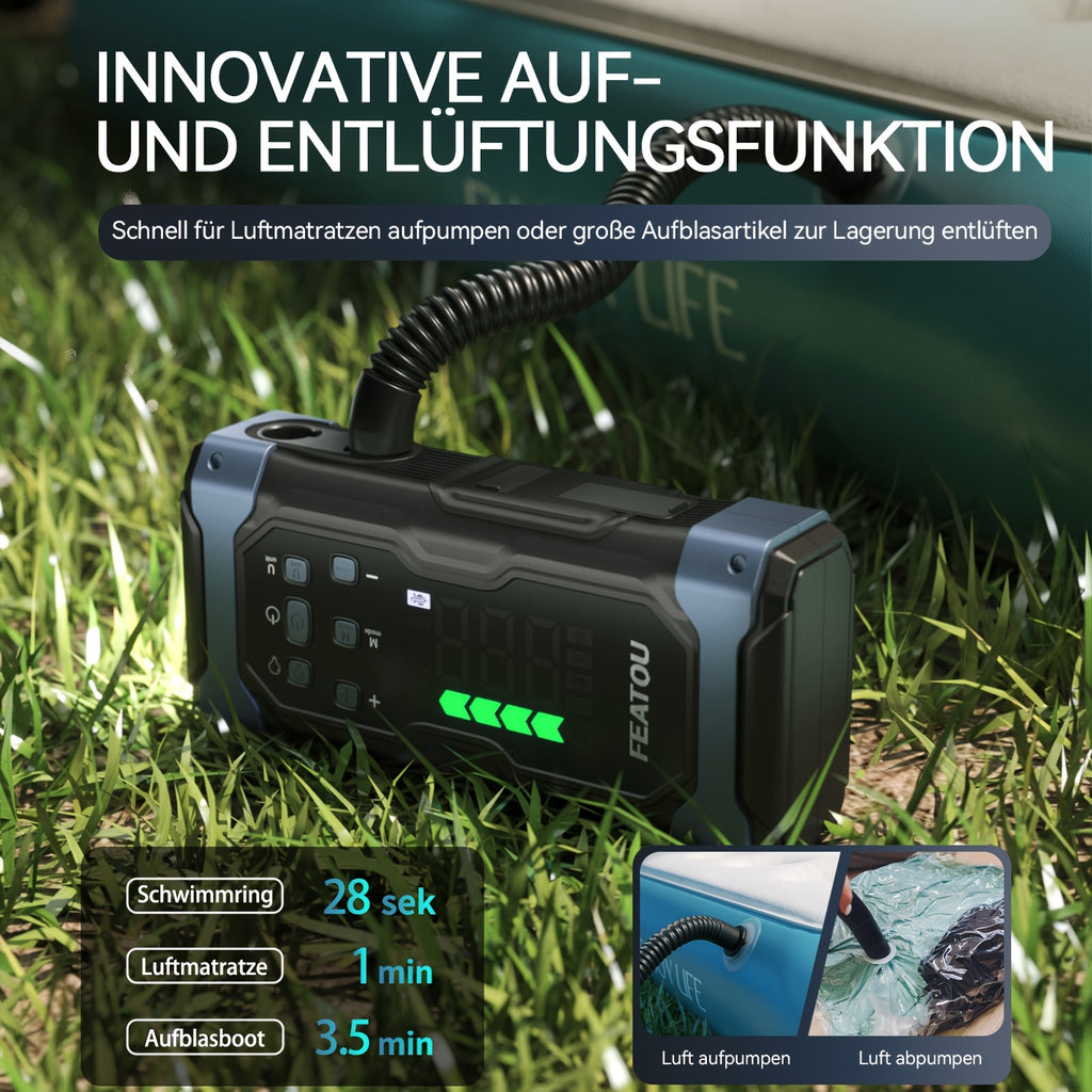 Tragbarer Reifenfüller, 20000mAh für Auto und Fahrrad – Detailansicht 8