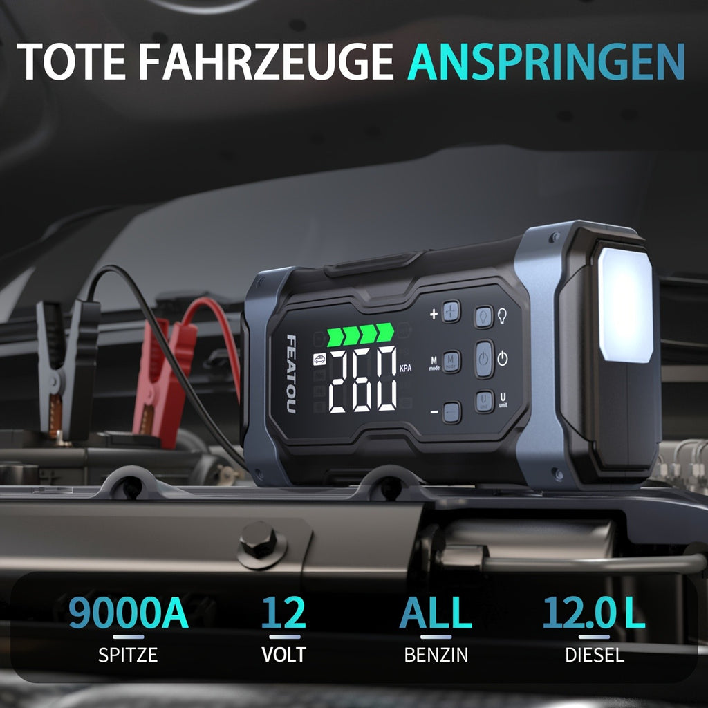 Tragbarer Reifenfüller, 20000mAh für Auto und Fahrrad – Detailansicht 14
